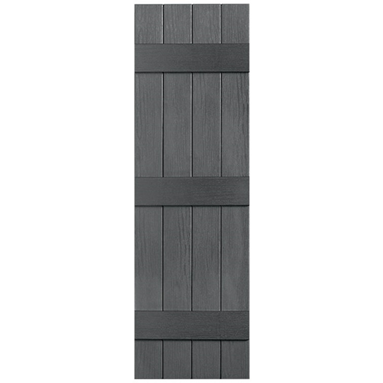 Three Batten Four Board Closed Vinyl Shutters Pair