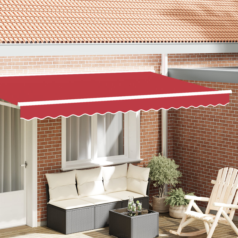 VidaXL 20cm D Retractable Patio Awning, Red, 330 cm W x 20 cm D
