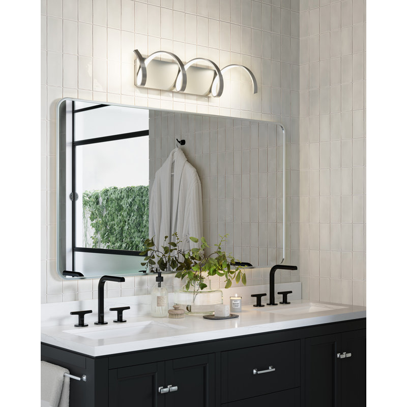 Synergy LED Flush Mounted Sconce, Antique Silver, 30" H x 7" W x 8.5" D