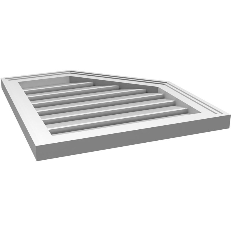 Évent en poire fonctionnel en demi-octogone à droite en uréthane Signature, H 22 po x l 20 po x P 1,5 po