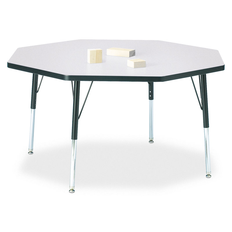 Table d'activité à hauteur ajustable Berries, Élémentaire (15 po à 24 po), Gris, Bleu sarcelle