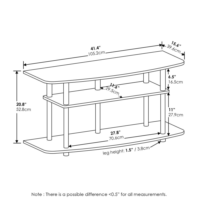 Emilea TV Stand for TVs up to 50", White Oak