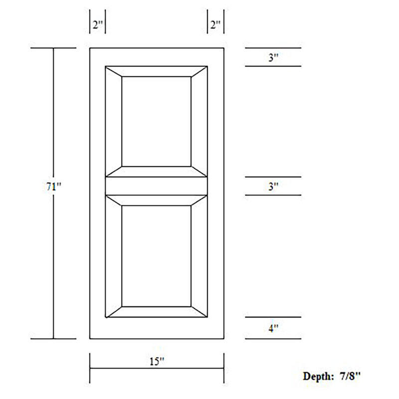 Black Polypropylene Raised Panel Exterior Shutters, 71" Set of 2