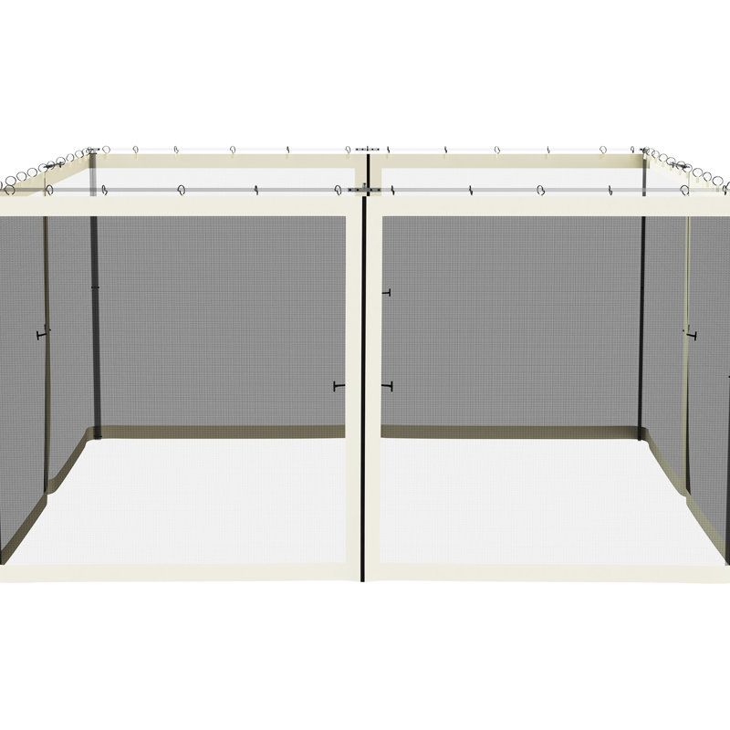 Le rideau de pavillon crème pour pavillon de jardin ajoute de l'élégance à la moustiquaire extérieure de 13 pi x 13 pi et bloque la lumière du soleil