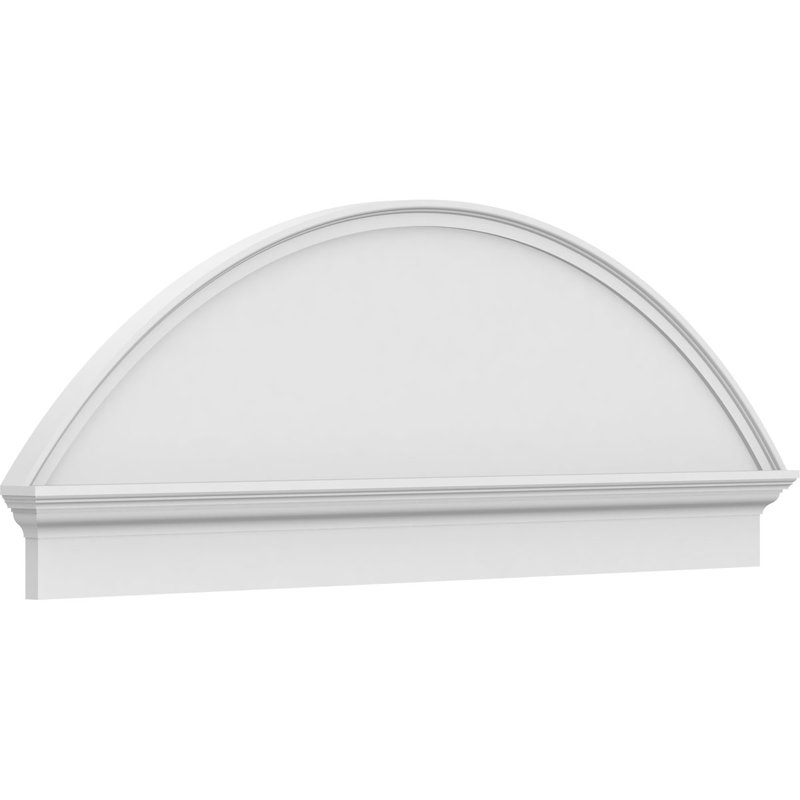 Fronton mixte en PVC de qualité architecturale à arche segmentée, H 21 7/8 po x l 60 po x P 2 3/4 po