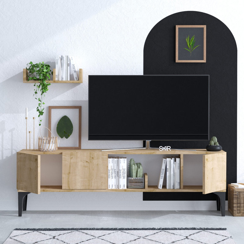 Stonebrook Unfinished TV Stand for TVs up to 48", Sapphire Oak/Black