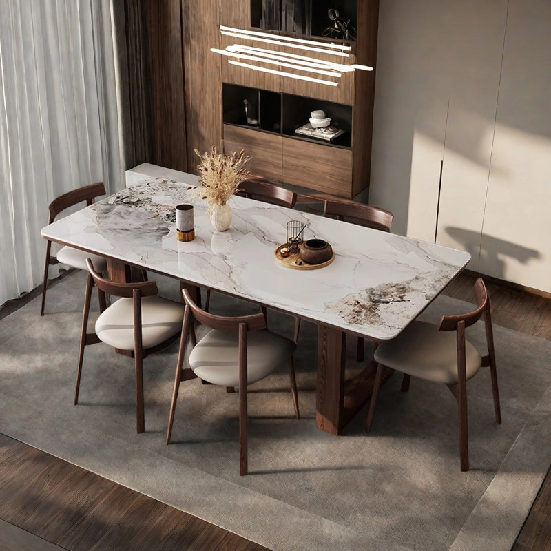 Table de salle à manger moderne de style minimaliste, H 29,53 po x L 70,87 po x l 35,43 po