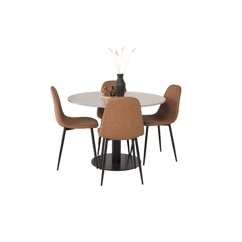 Withernsea 4 - Person Dining Set, Brown, Brown