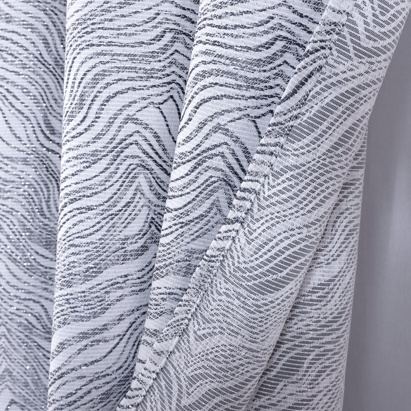 Ensemble de rideau obscurcissant Crystal Waves, Gris anthracite, 54" W x 84" L