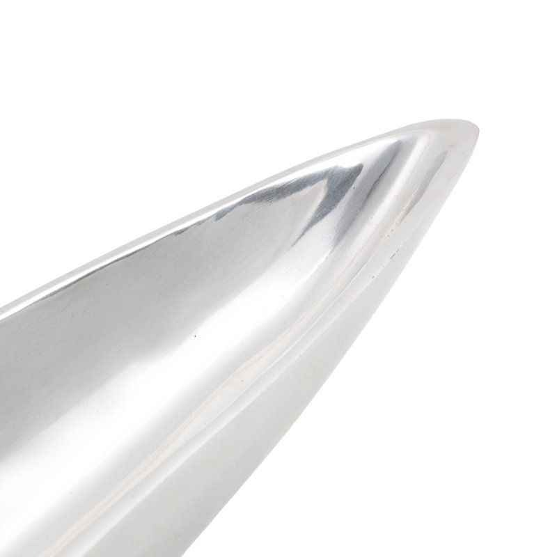 Hurtt Aluminum Metal Sleek Minimalistic Boat Decor Silver Tray