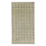 Block Print Handmade Silk and Wool Area Rug