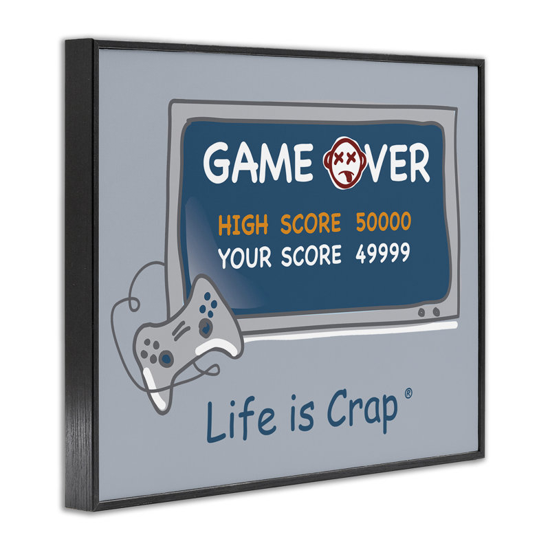 «Close Score Game Over Giclee» par LIC, H 11 po x l 14 po, Giclée encadrée noir minuit