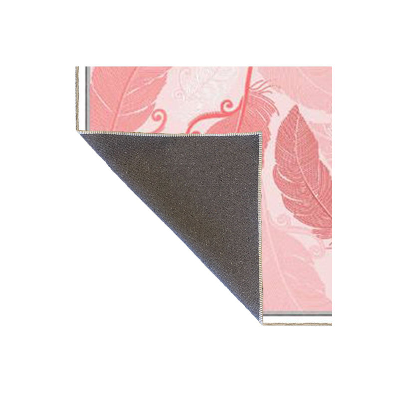 Tapis rose lavable à la machine, Sous-tapis carré 3 pi 11 po inclus