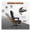 Fauteuil de bureau à haut dossier avec vibration à 6 points, 5 modes, fauteuil de direction, fauteuil pivotant en cuir PU avec dossier inclinable et repose-pieds rétractable, noir