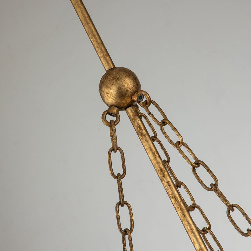 Sawgrass 3 - Light Unique Drum Chandelier, Gold Leaf