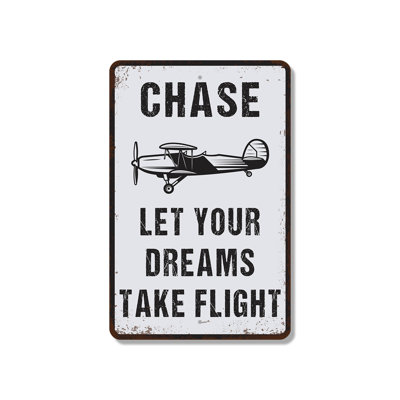 «Chase Your Dreams» de style rétro (paquet de 2), panneau en plastique de 8 po x 12 po, rouler les yeux vers l'avant, résistant aux intempéries, parfait pour les bureaux, les pépinières et les salles de classe