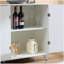 Armoire latérale avec 4 portes et tablettes amovibles, convient aux salons, salles à manger