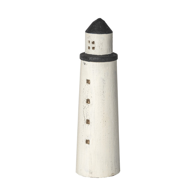 Petit phare en bois Buntine, H 13 po x l 4 po x P 4 po, Noir