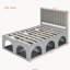 Lit plateforme double pour animaux de compagnie avec un coin sous le lit et une structure robuste, gris clair, aucun sommier tapissier requis, base de lit adaptée aux animaux de compagnie-133872625-133872630