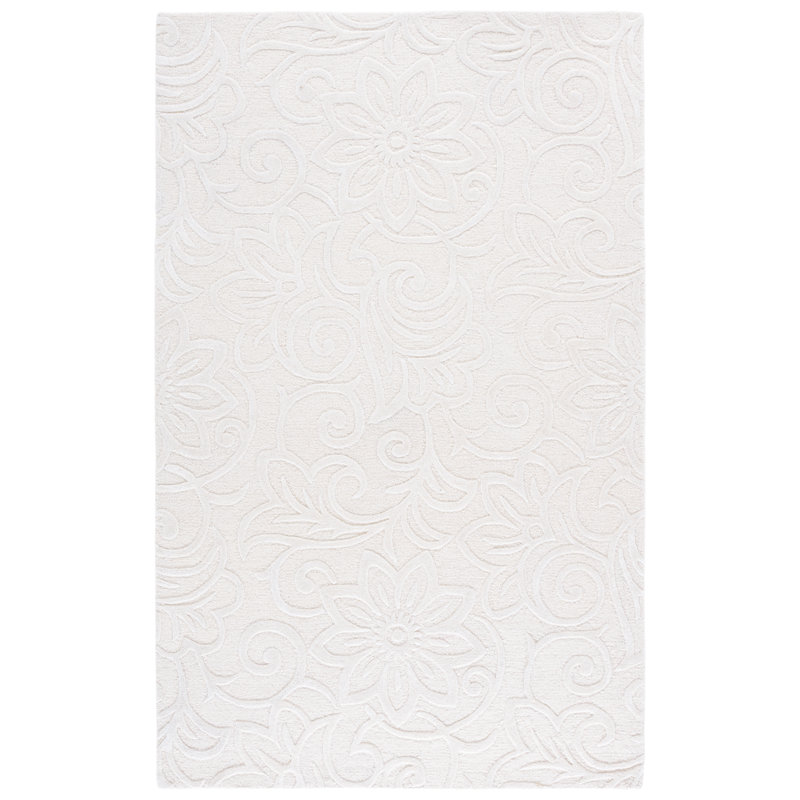 Glamour Hand Tufted Wool; Viscose; Cotton Floral Indoor Rug, Rectangle 8' x 10'
