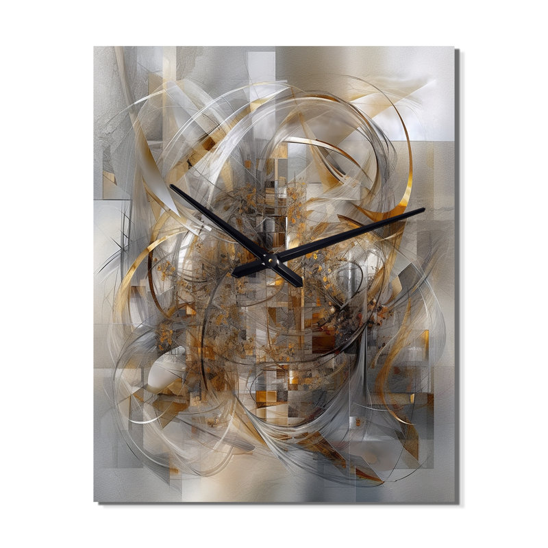 Jannea - Horloge murale abstraite en marbre, H 32 po x l 24 po x P 1 po