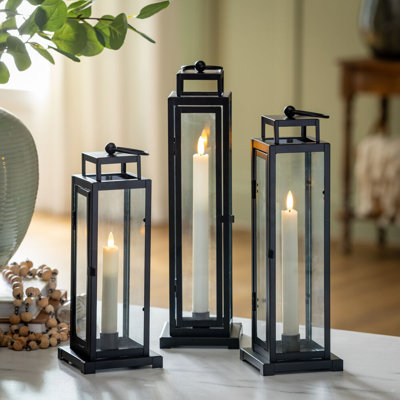 Christmas Lantern, Black, Sset of 3