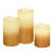 Gold Battery Operated LED Wax Candles - 3 Piece