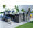10 - Person Metal Patio Dining Set with Rectangular Table , Cushions Included-93913439-93913443