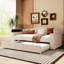 Lit de jour simple beige avec rangement, lit gigogne et pour un moment de détente agréable et lit gigogne, musique une expérience douillette-1287269563-1287269541