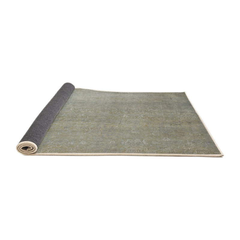 Tapis gris/zone noire contemporaine, Rond 6 pi