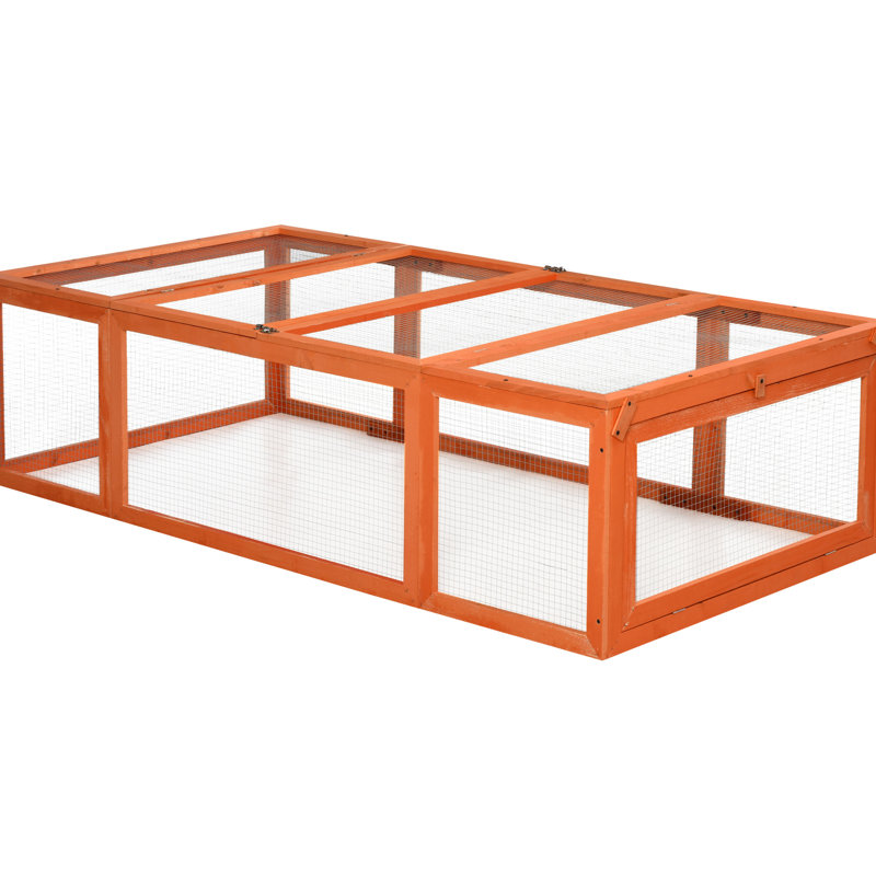 Enclos extérieur pour petits animaux avec protection en fil de fer galvanisé Grand espace en bois pour lapin
