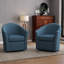 Upholstered Linen Blend Swivel Barrel Chair-314721920