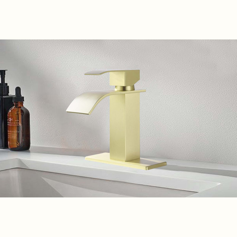 Single-Hole Single-handle Bathroom Faucet, Brushed Gold