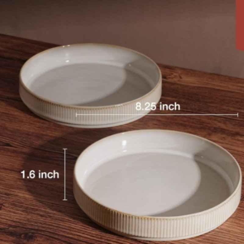 Stoneware Pasta Bowl Set (Set of 4), Cream