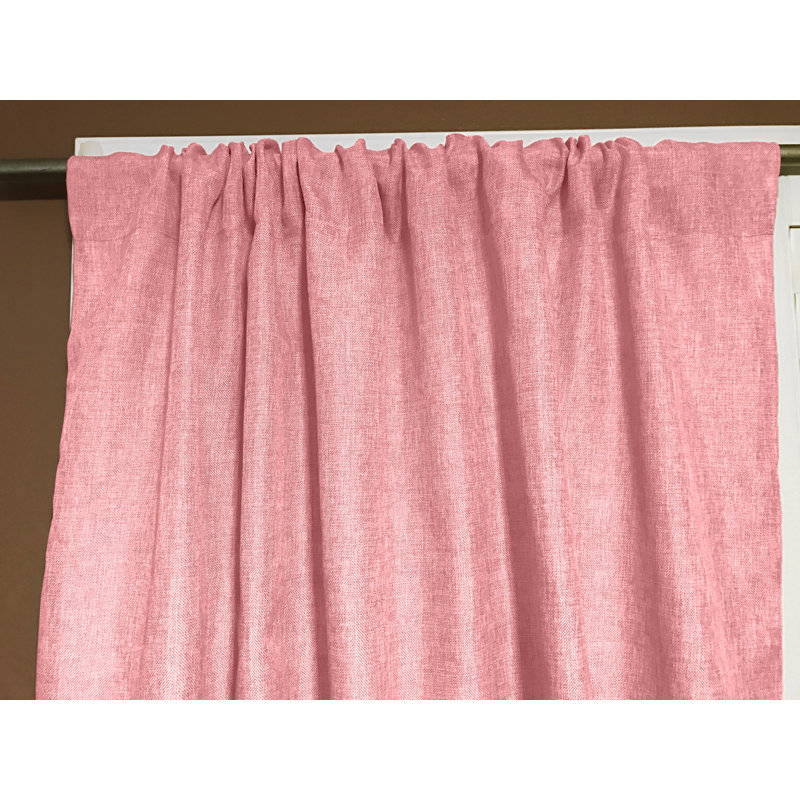 Panneau de rideau semi-transparent en polyester Kortnee, L 58 po x L 108 po, Rose