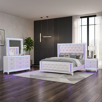 Elmin Upholstered Standard 4 Piece Bedroom Set