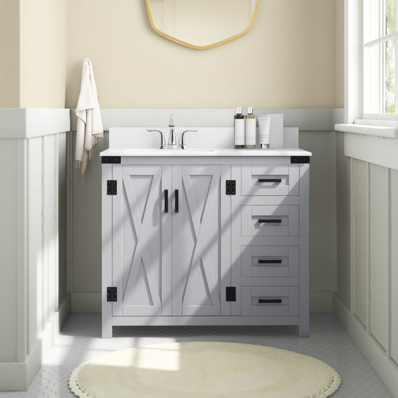 Ensemble de meuble-lavabo simple 36 po Slayton, Gris
