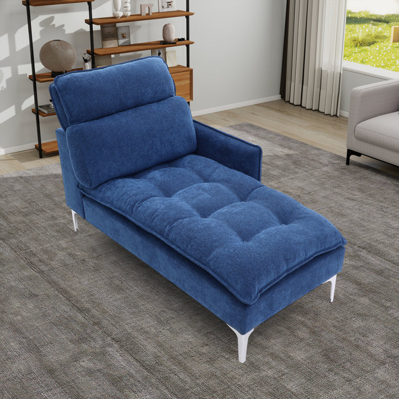 Chaise longue rembourrée pour l'intérieur, Bleu