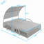 Double chaise longue de patio avec dossier réglable à 5 positions, auvent arqué, coussins amovibles et tables d'appoint cachées-133235457