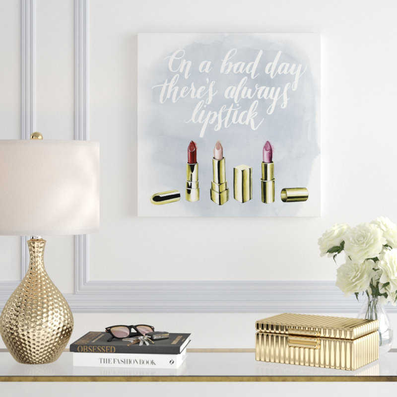 «Let's Makquillage I», art textuel sur toile, H 20 po x l 20 po, Toile tendue