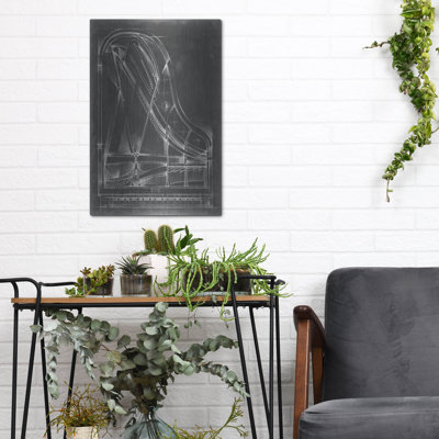 «Grand Piano Diagram» par Ethan Harper, art mural en métal, 24 po x 36 po