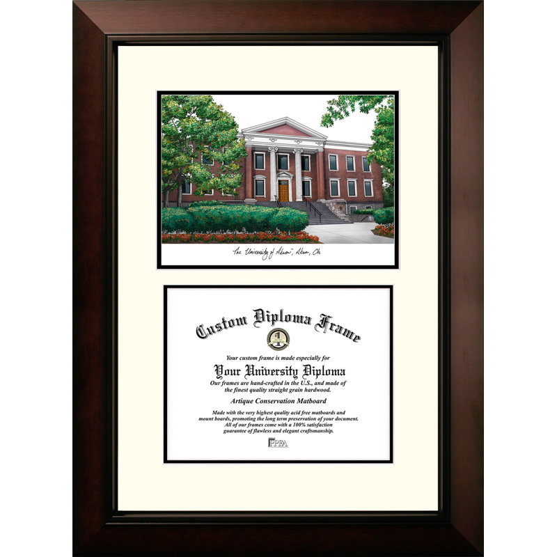 NCAA Scholar Diploma Picture Frame, 17cm H x 21cm W x 2cm D, Akron University Legacy