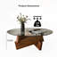 Table basse moderne moderne pour le salon, centre de 27,5 po x 27,5 po x 12,2 po avec plateau en verre trempé et bois, noyer-916274182