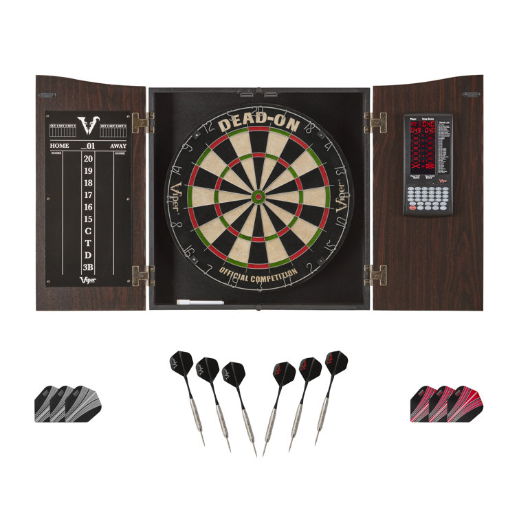 Viper Dead-On Dartboard With Vault Deluxe Cabinet, Darts, And Spare Flights  Wayfair