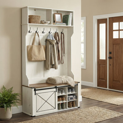 Wigston 42" W Hall Tree with Bench and Shoe Storage