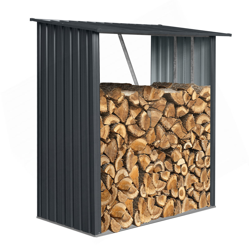 Spacious Outdoor Firewood Rack For Efficient Wood Storage And Protection, 64.25" H x 35.25" W x 60.75" D