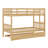 Rubber Wood Bunkbed With Trundle And Ladder,Convertible Into Two Beds-1911151982