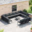 vidaXL Garden Sofa Set with Cushion Steel Furniture Outdoor Terrace