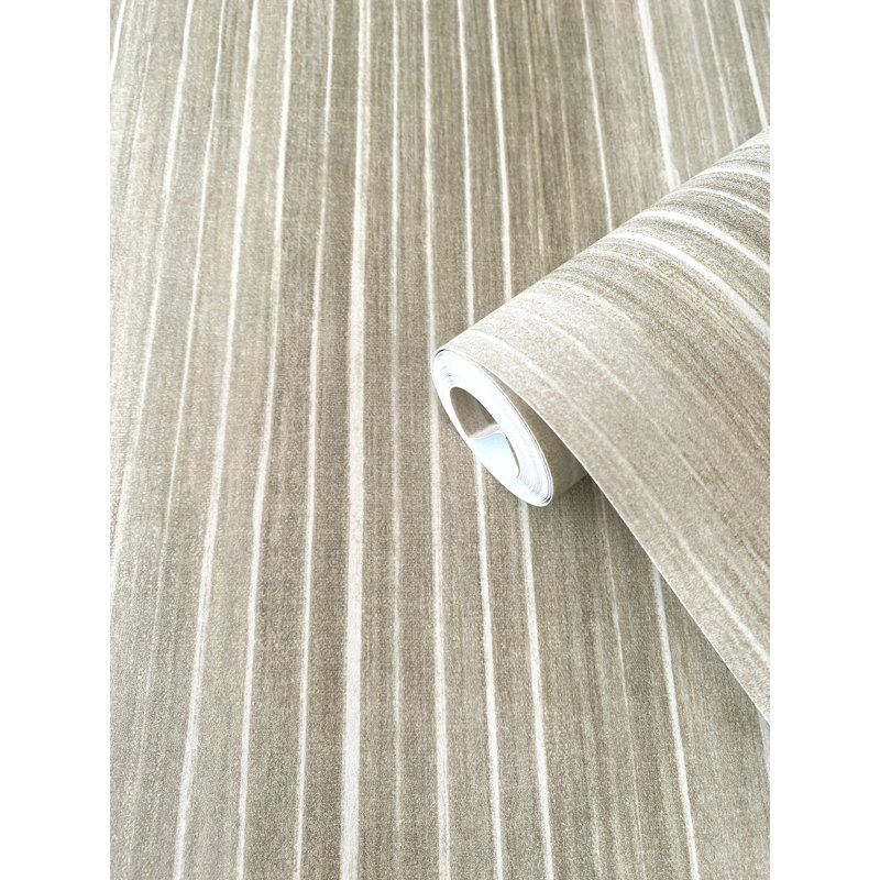 Rouleau de papier peint à rayures verticales Elegance Collection, Beige