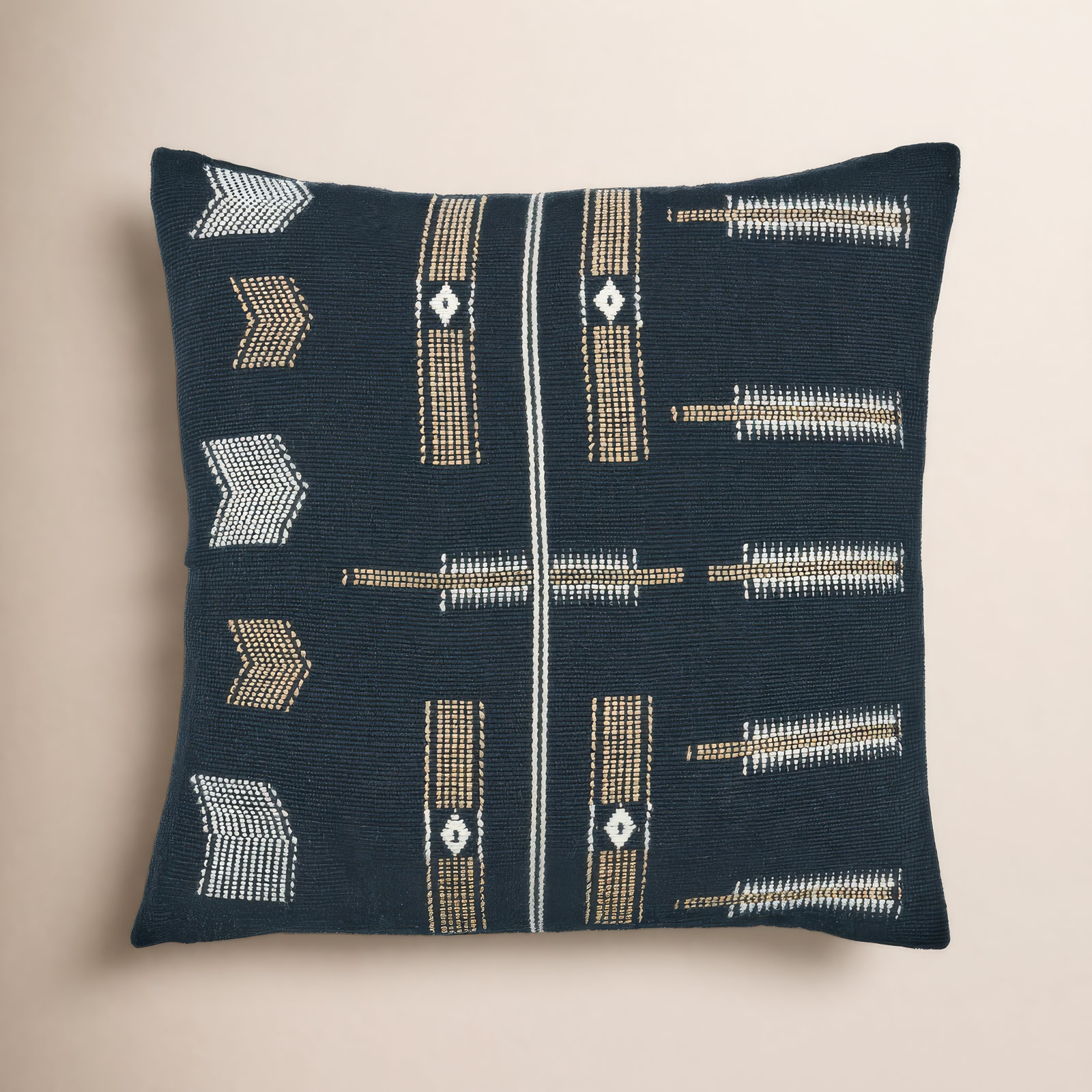 Erickson Embroidered Cotton Throw Pillow, Black, Down